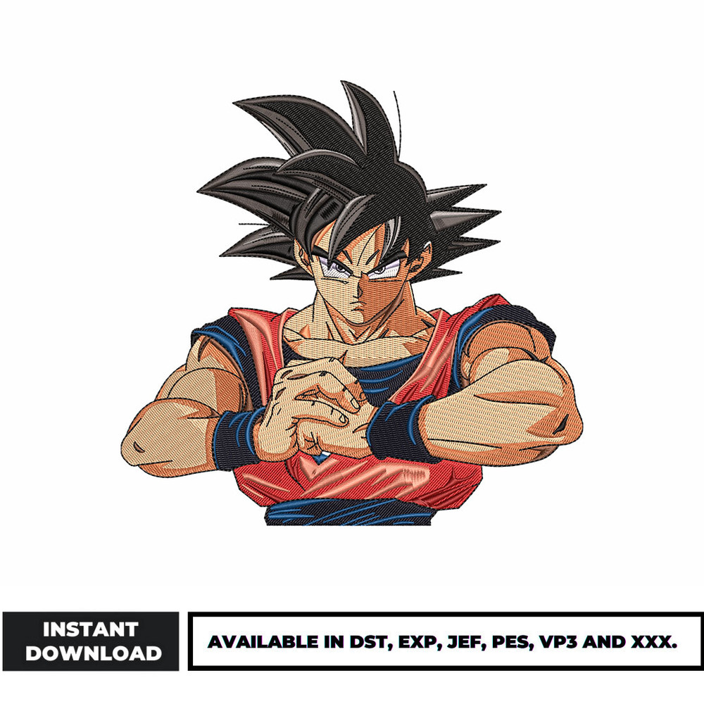 Son goku embroidery design
