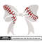 Baseball white bow tie embroidery