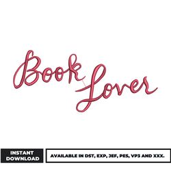 book lover embroidery