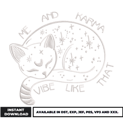 cat me and karma embroidery