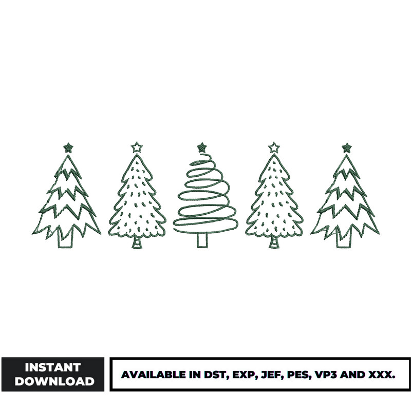 Chrismas tree embroidery