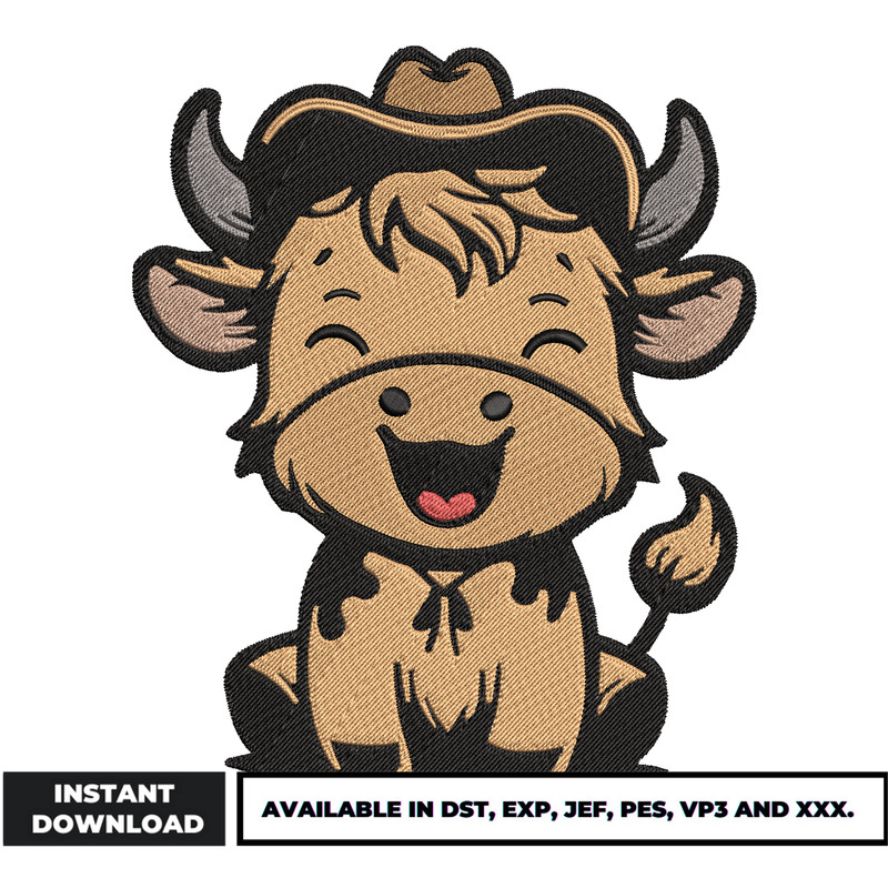 Cute cow embroidery