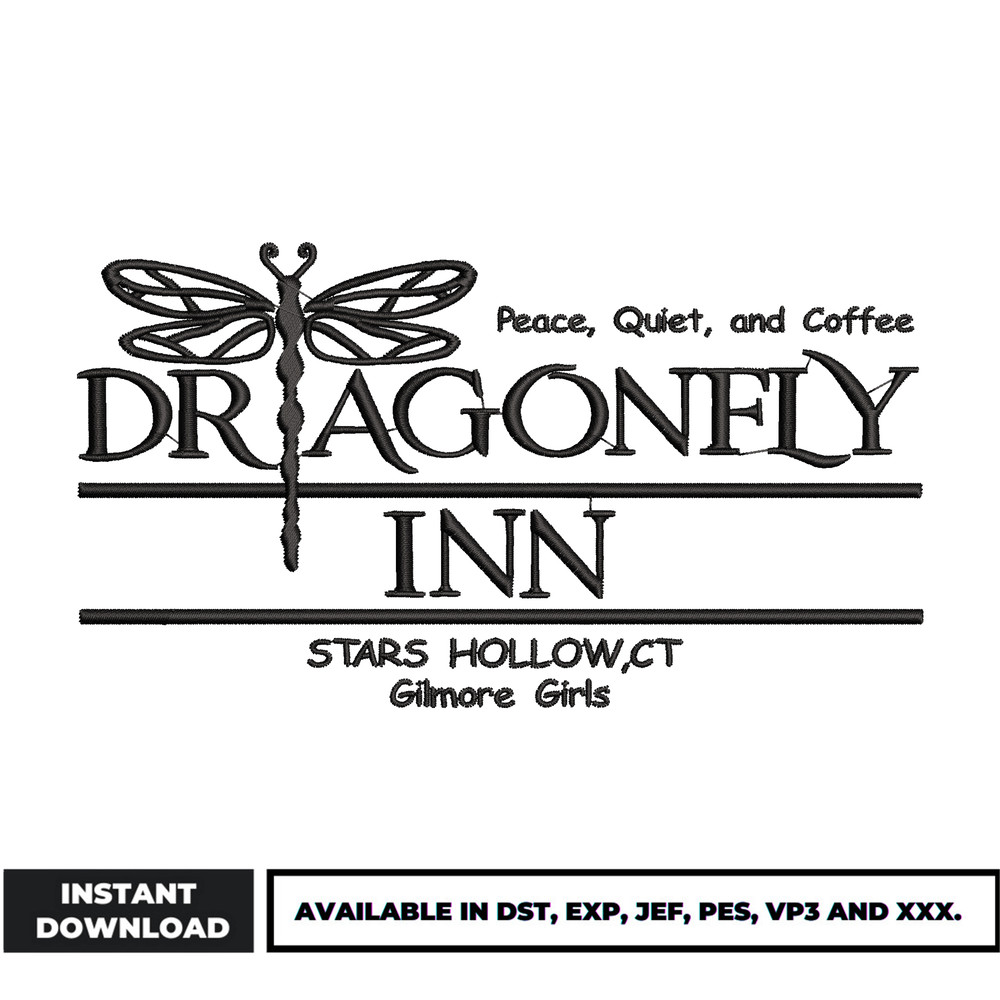 Dragonfly inn embroidery