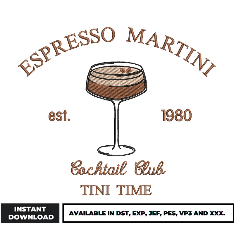 Espresso martini embroidery