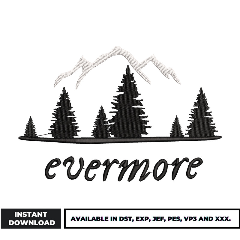 Evermore embroidery design