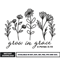 grow in grace embroidery