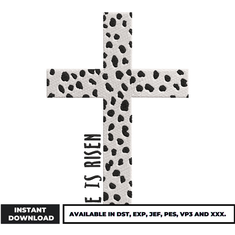 He is risen embroidery design