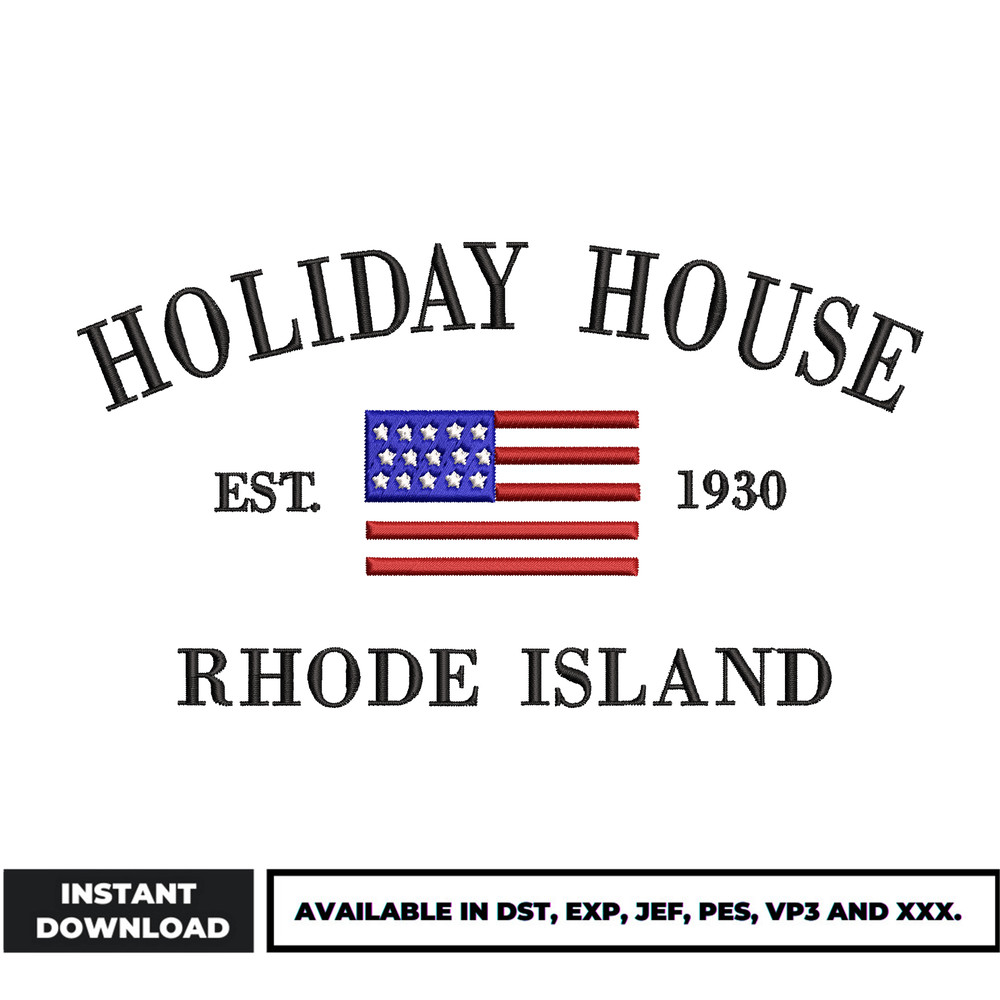 Holiday house american embroidery