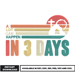 in 3 days embroidery design