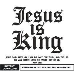 jesus is king embroidery