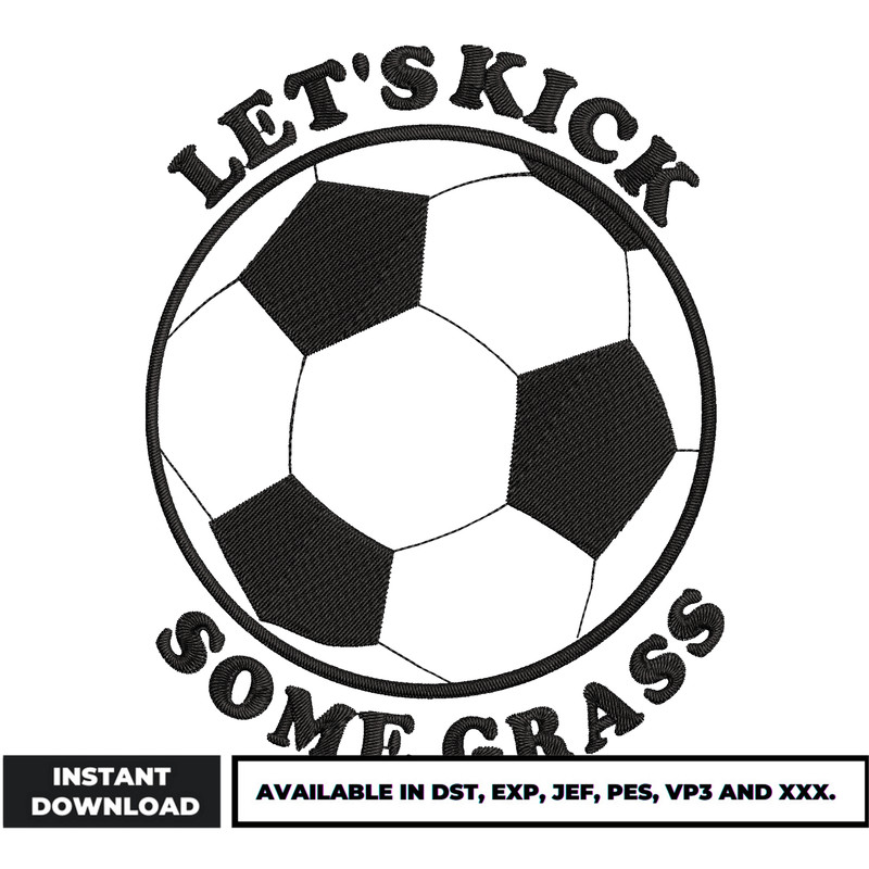 Let's kick some grass embroidery