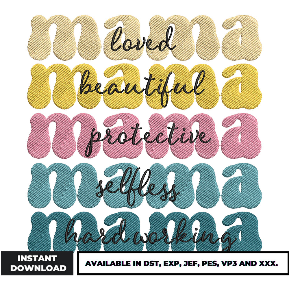 Love beautiful mama embroidery