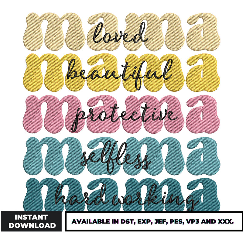 Love beautiful mama embroidery
