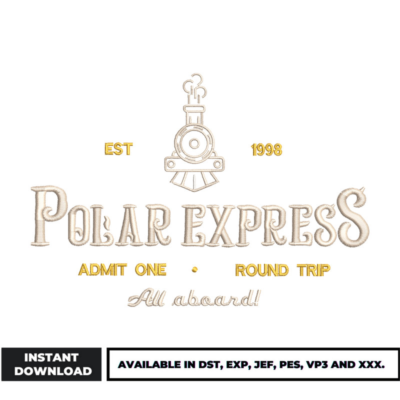 Polar express embroidery