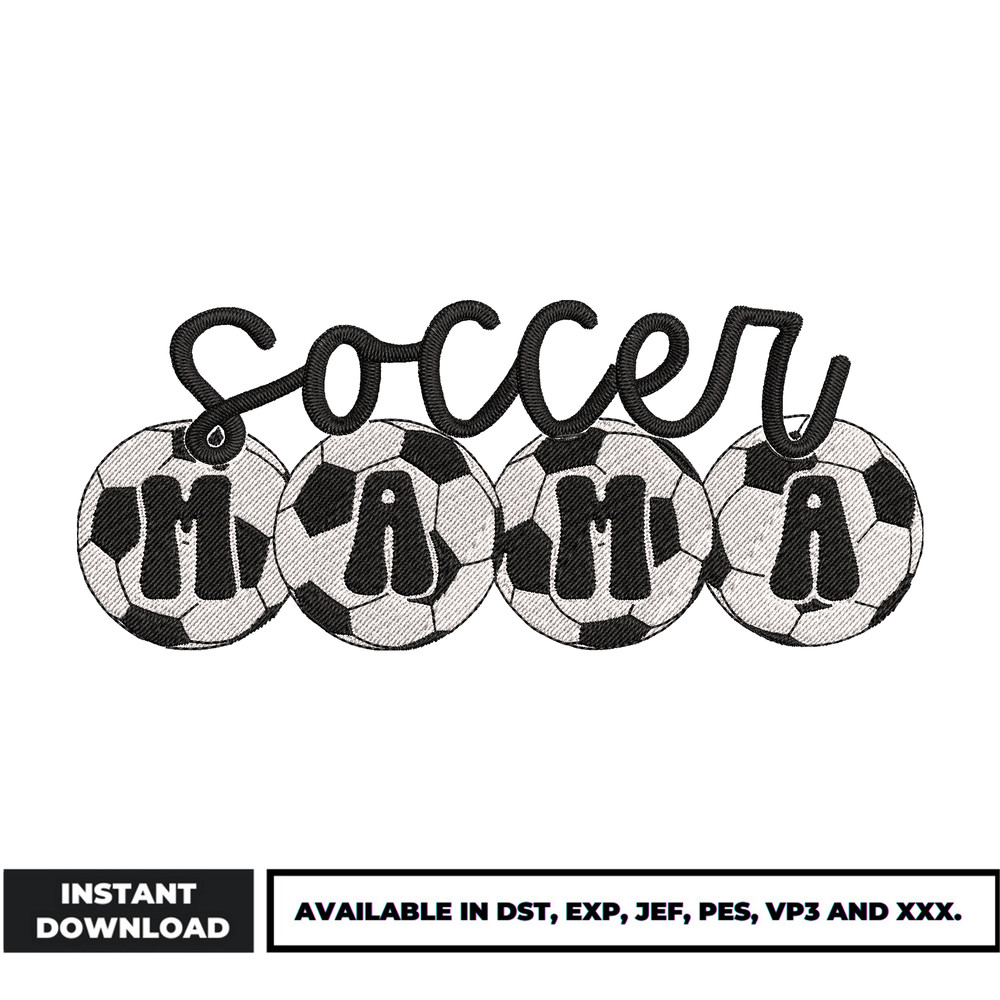 Soccer mama embroidery design