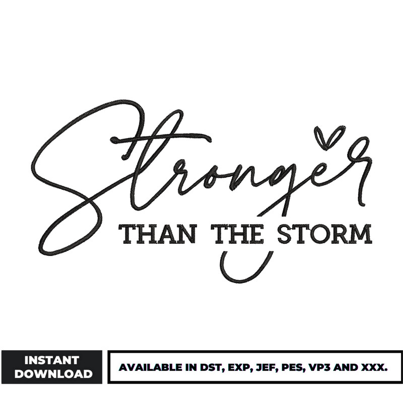 Stronger than storm embroidery