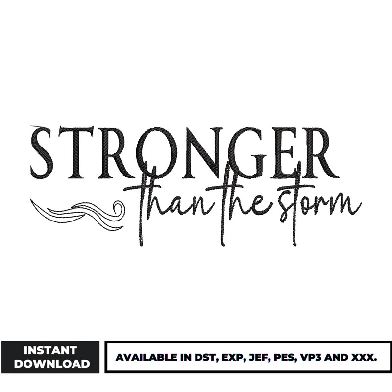 Stronger than the storm embroidery