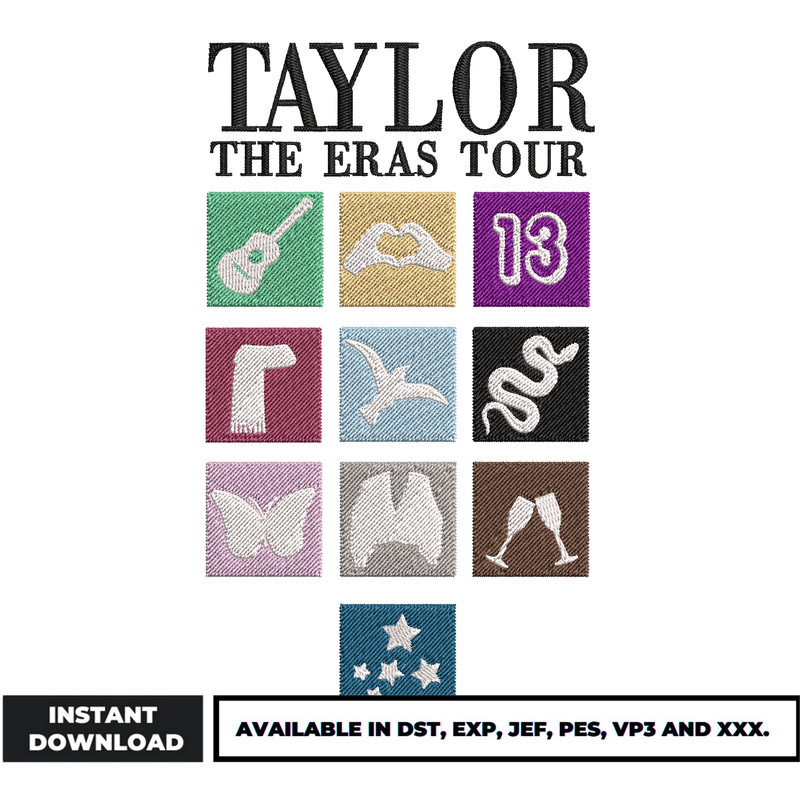 Taylor swift logo embroidery design
