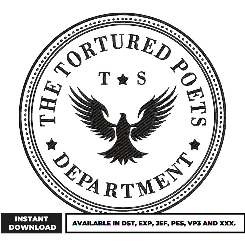 The Tortured Poets Department embroidery