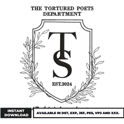 the tortured poets embroidery design