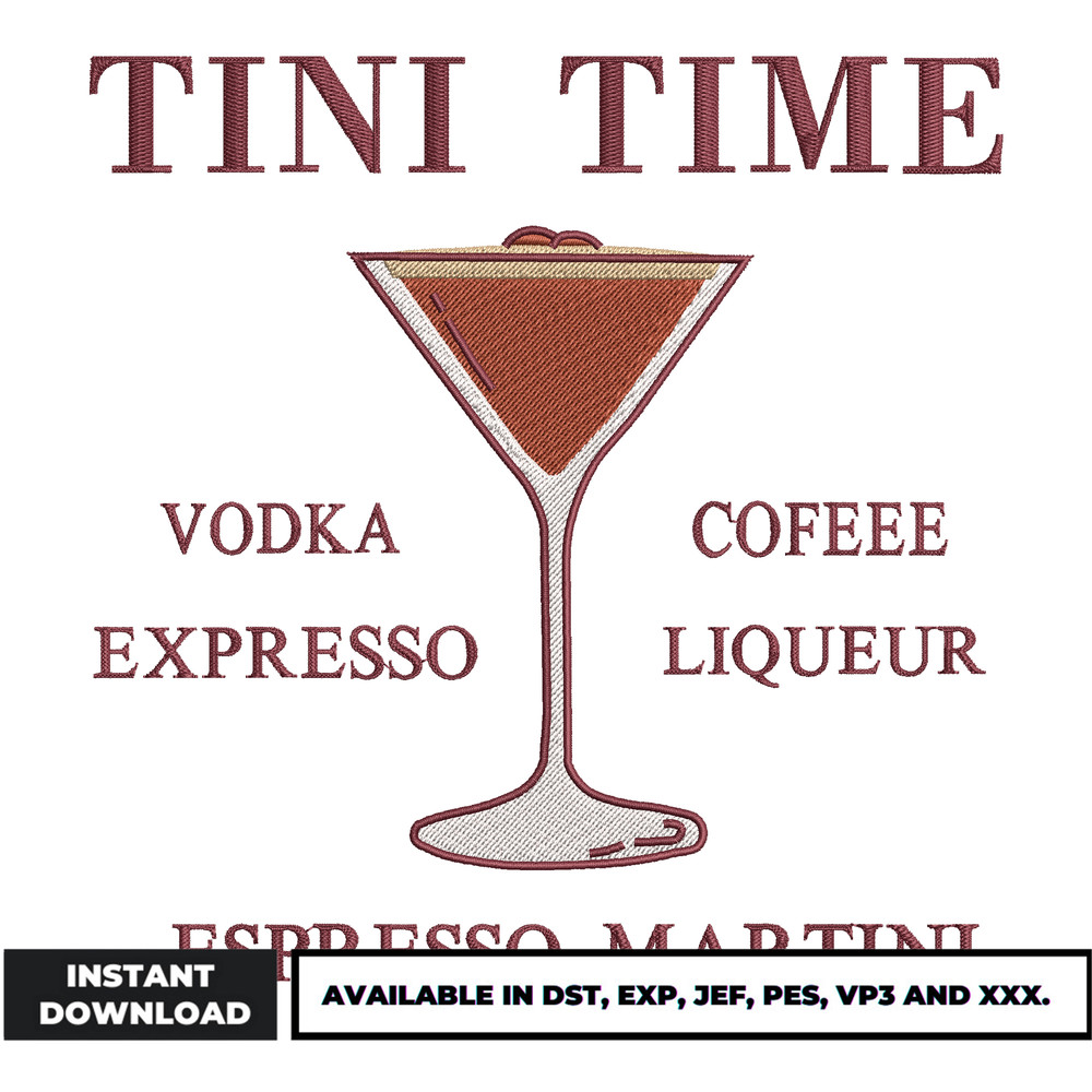 Tini time embroidery design