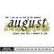 Welcome august embroidery design