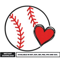 love baseball embroidery