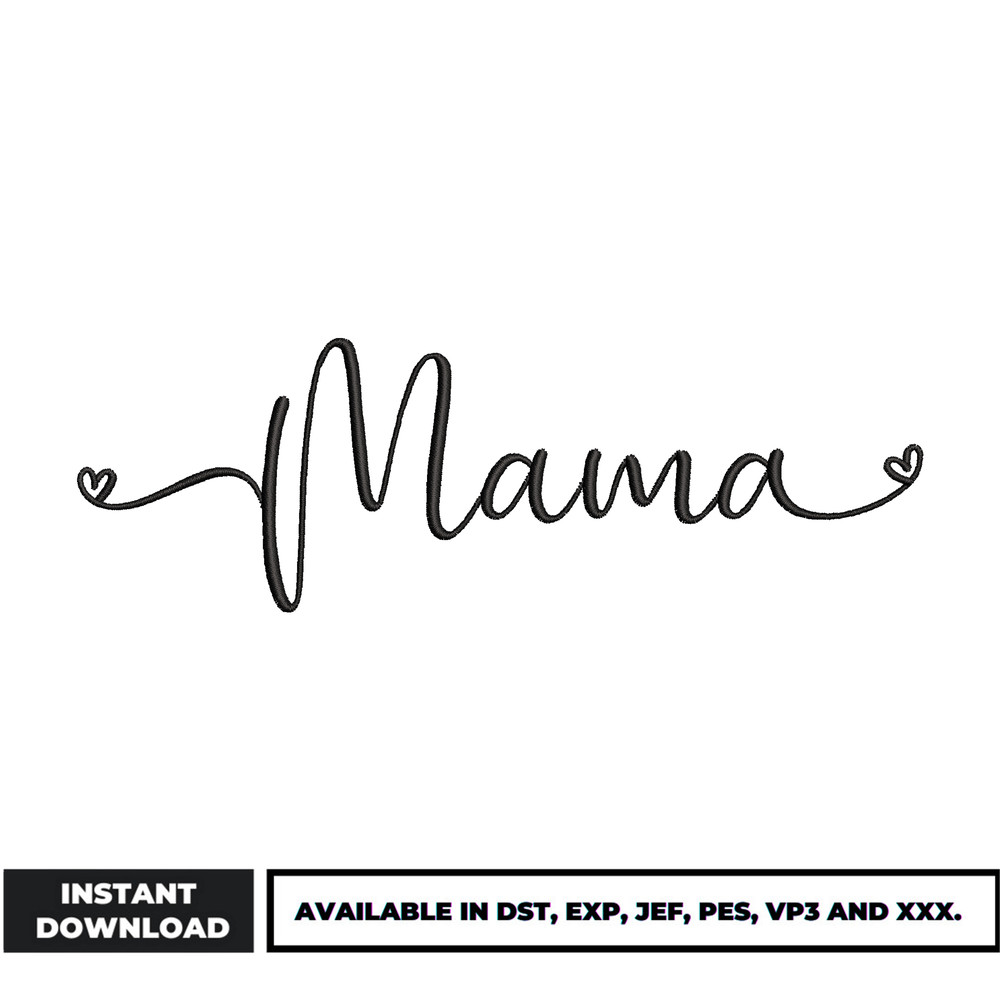 Mama name embroidery design