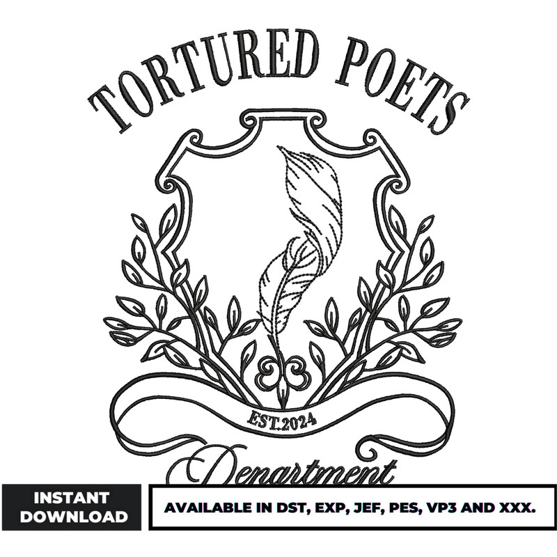 Tortured poets est embroidery