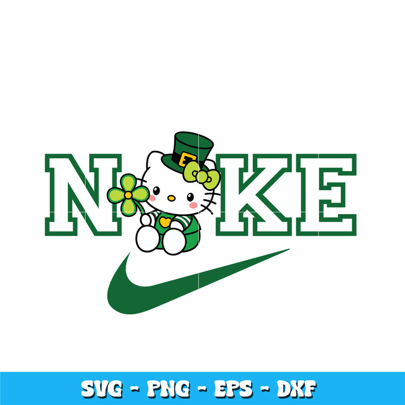 Nike Saint patrick hello kitty svg