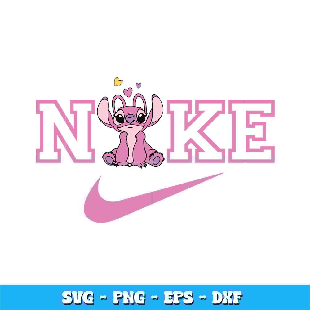 Nike Angel love svg, Stitch svg
