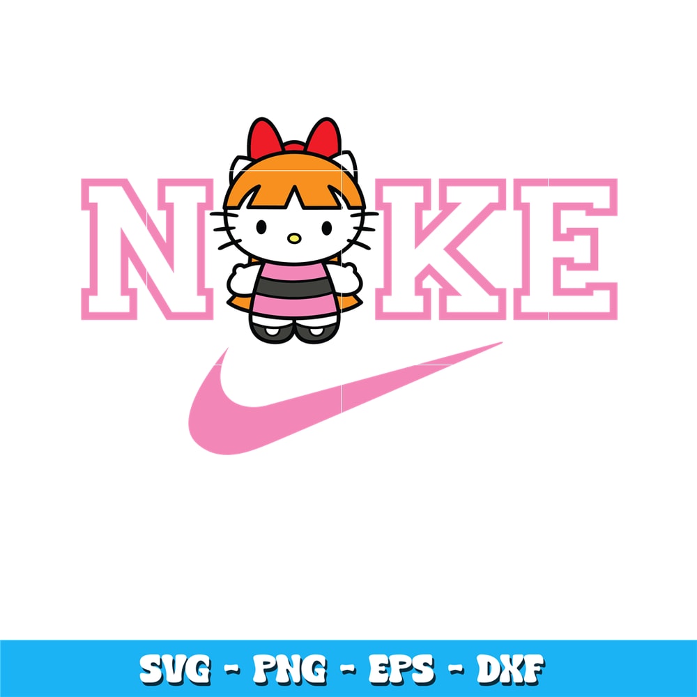 Hello Kitty Powerpuff Girl Nike svg
