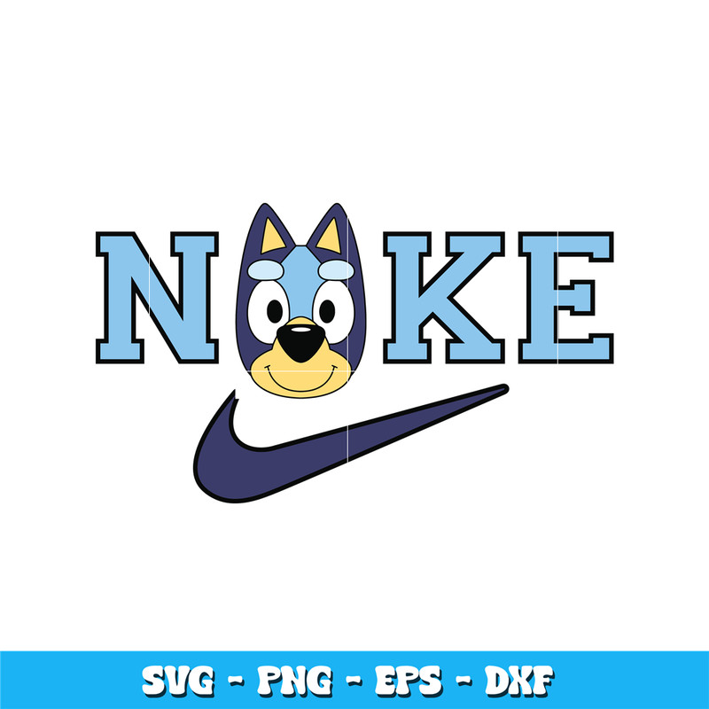 Nike Bluey Face smile svg
