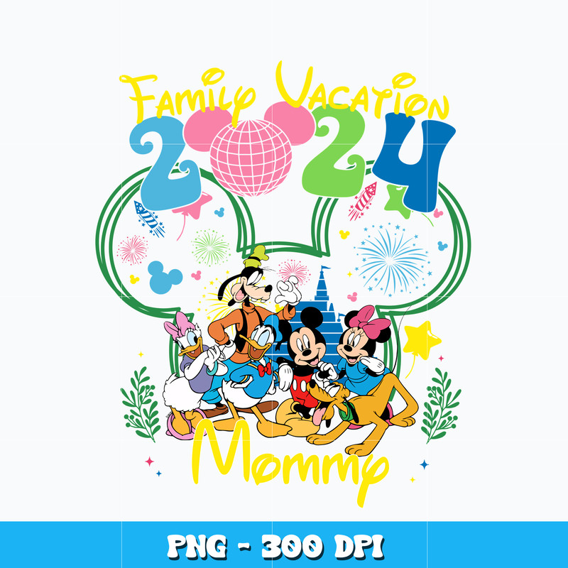 Mickey family vacation 2024 mommy png