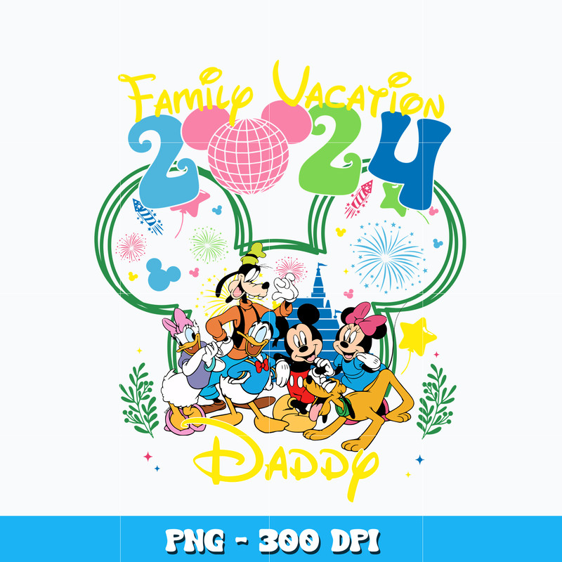 Mickey family vacation 2024 Daddy png
