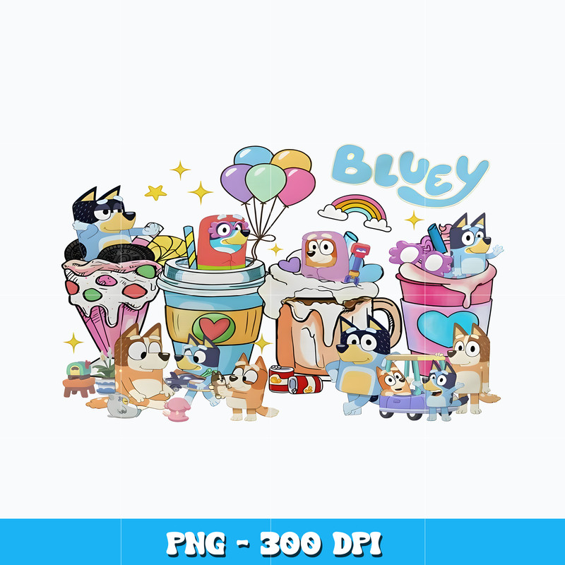 Bluey Iced Coffee design png