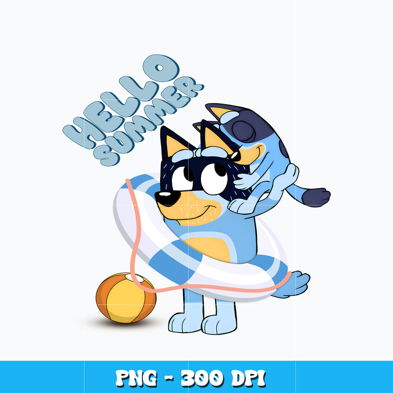 Bluey bandit summer dad Png