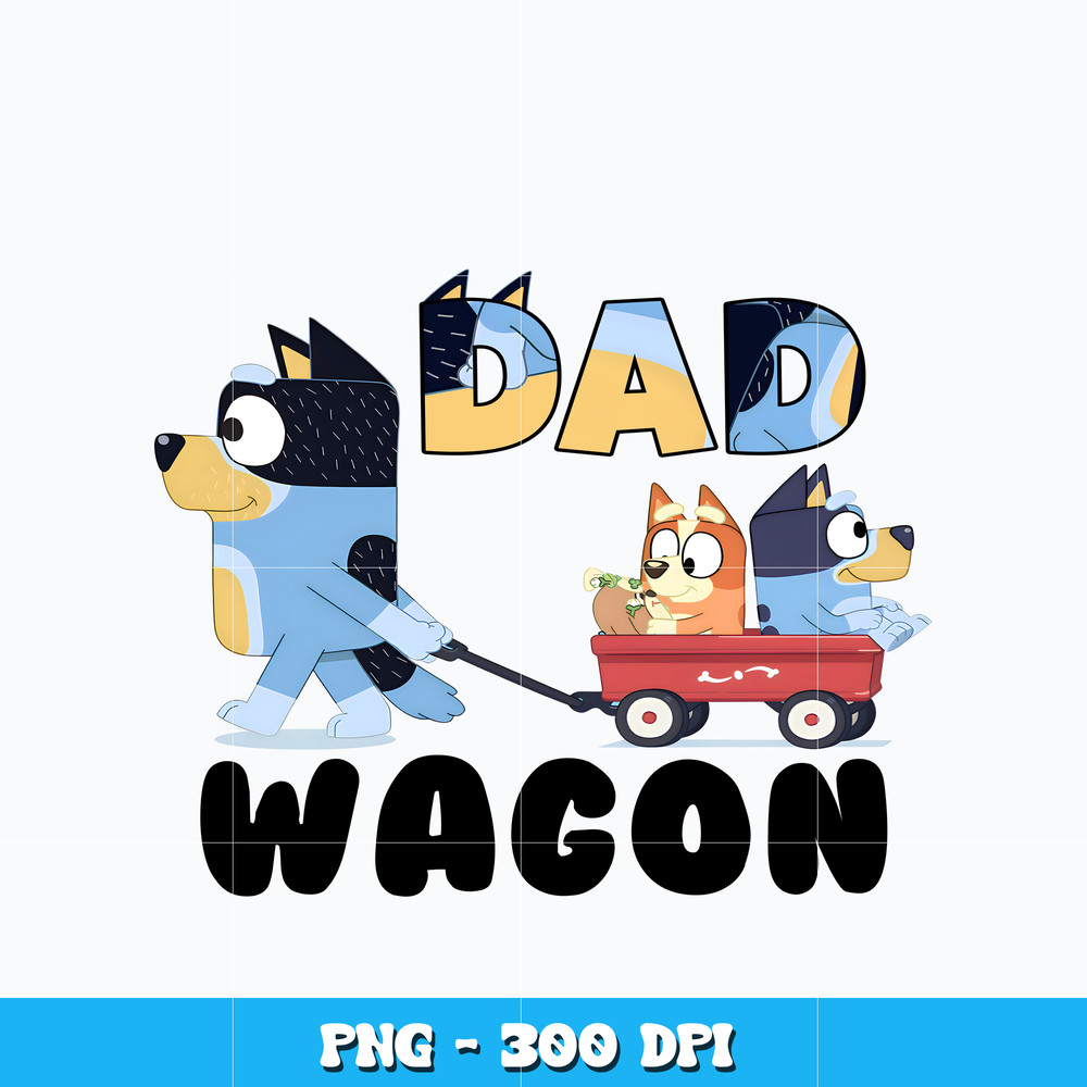Bluey bandit dad wagon design Png
