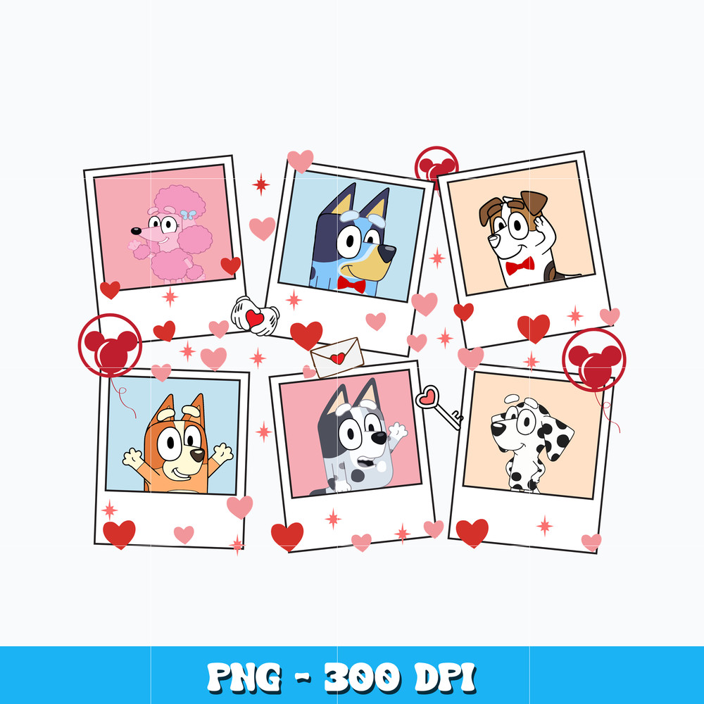 Bluey and friends Valentine Png