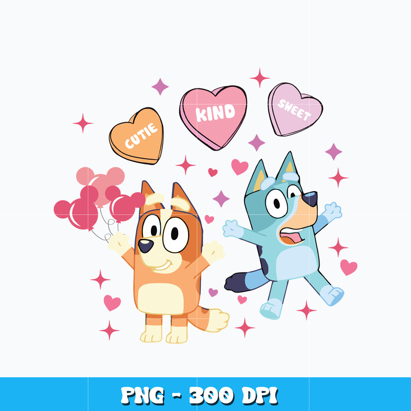 Bluey cutie kind and sweet valentine Png