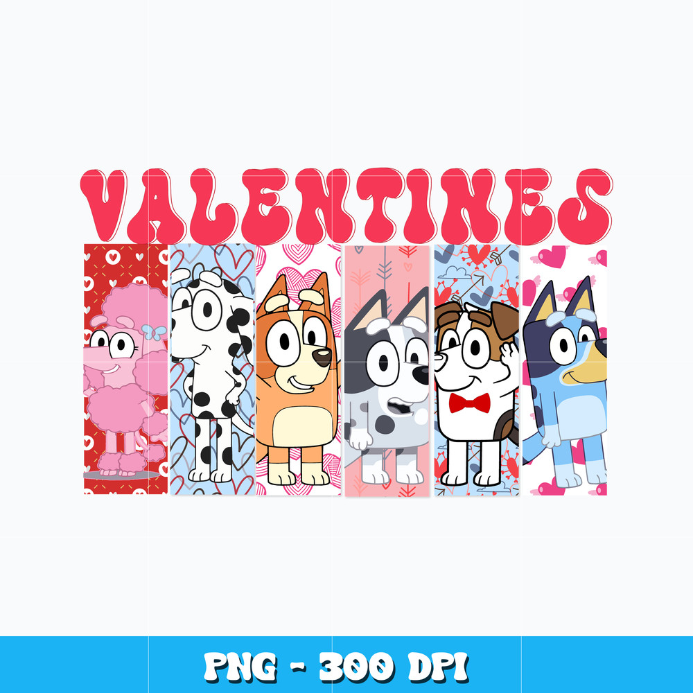 Valentine Bluey Dog Cartoon Png