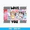 Bluey and friends Love you Png