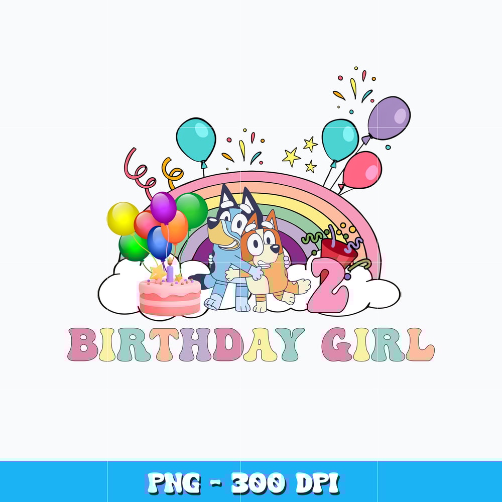 Bluey Bingo Birthday girl Png
