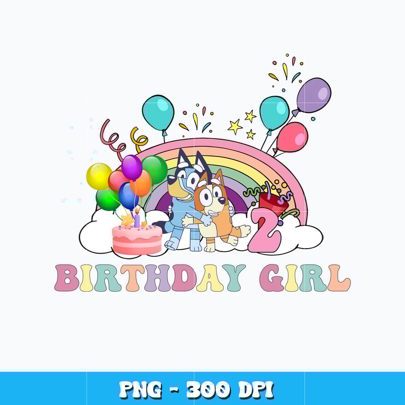 Bluey Bingo Birthday girl Png