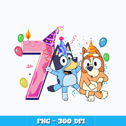 bluey bingo 7th design png, bluey cartoon png, cartoon png, logo design png, digital file png, instant download.