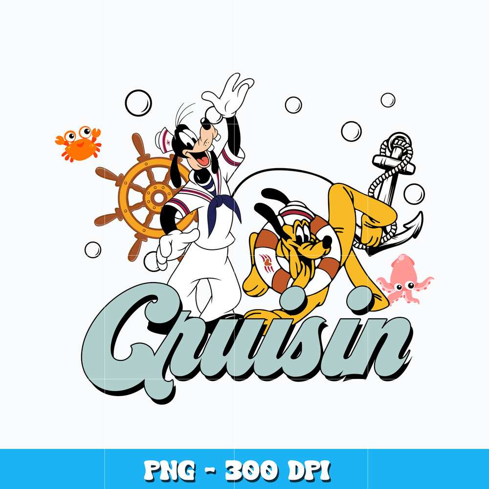 Pluto and goofy cruisin Png
