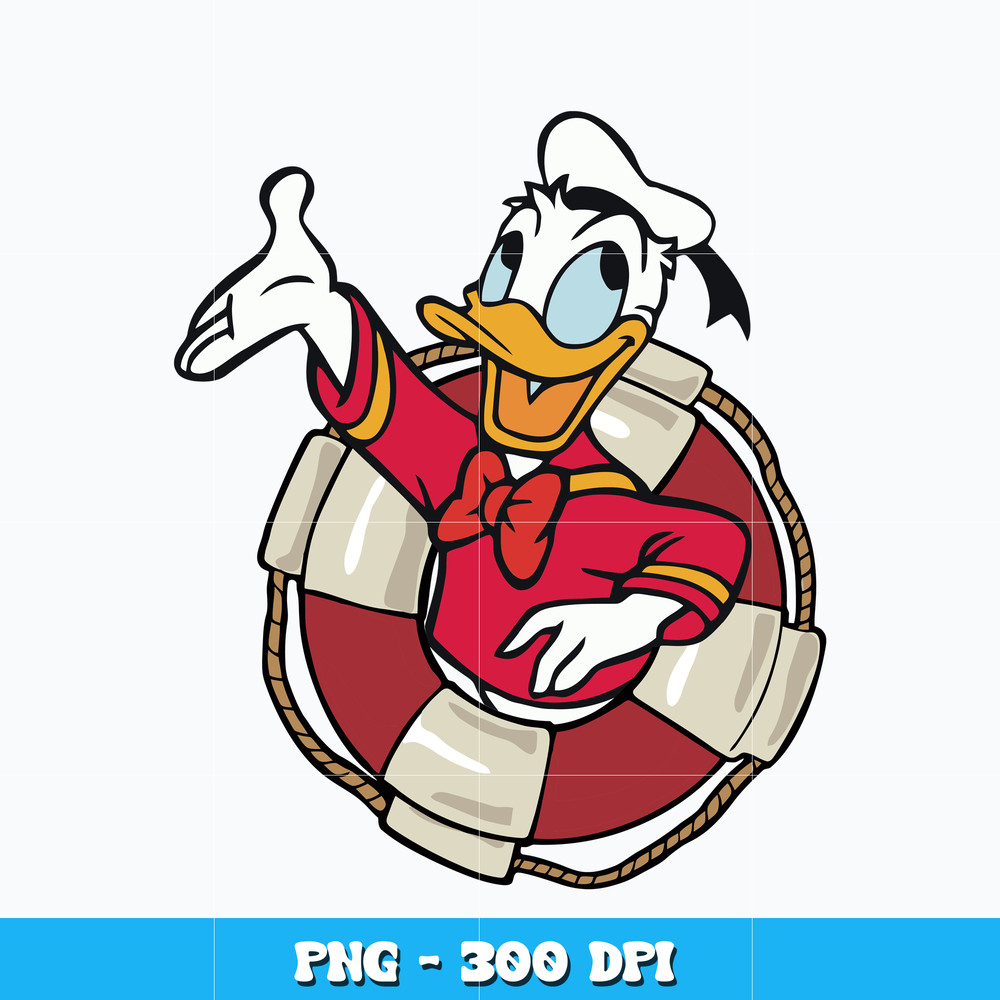 Donald Duck with a lifebuoy png