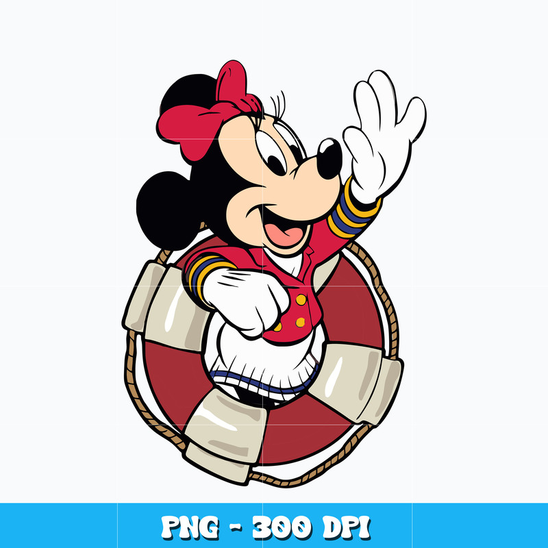 Minnie mouse with a lifebuoy png