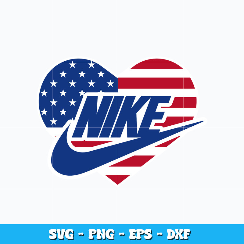 Flag USA love Nike Logo Svg