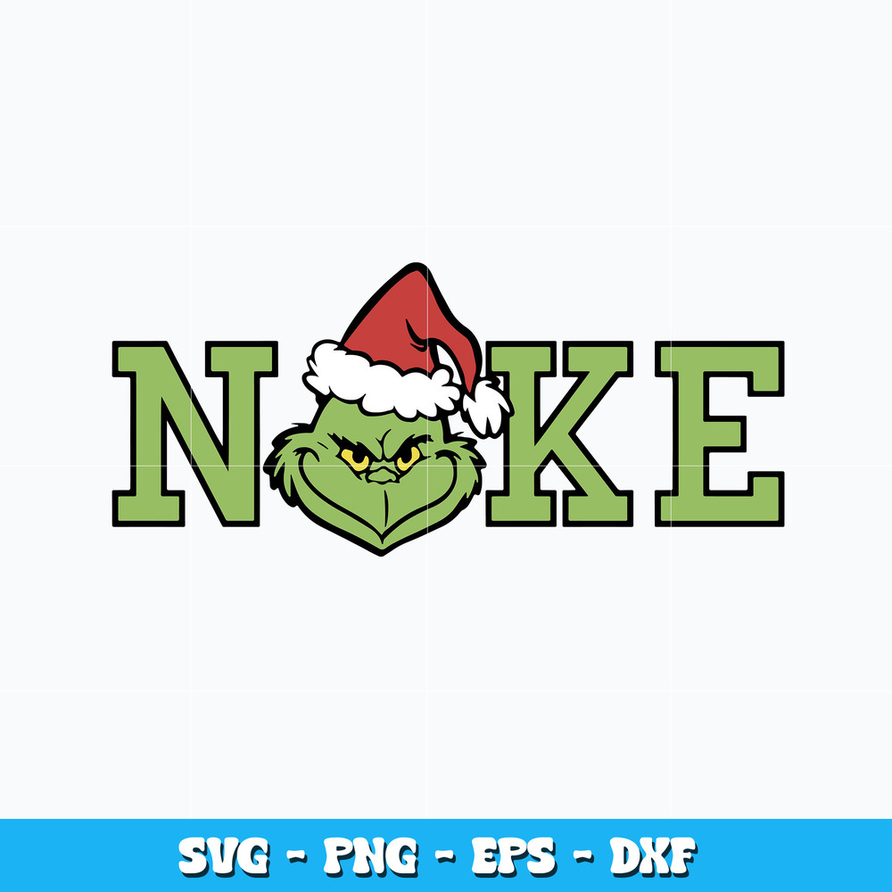 Nike Grinch face Christmas Svg